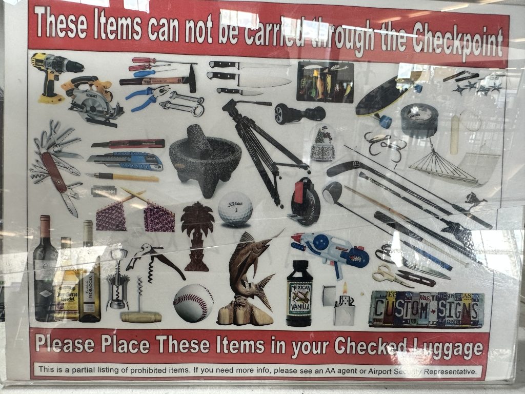 Items Not Allowed in Carry On Luggage at Cabo Airport